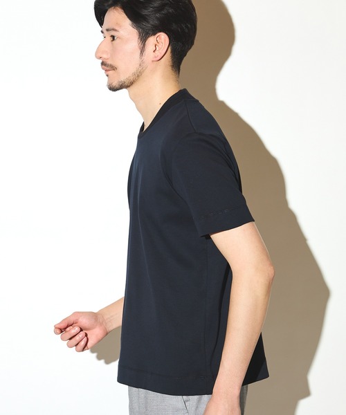 UNION STATION（ユニオンステーション）の「シルケットスムースクルーネックテーラーT（Tシャツ/カットソー・メンズ・ブラック/ホワイト/ネイビー・LL/L/M）」の4枚目の写真