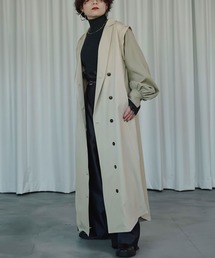 Partial pleats トレンチルックワンピース