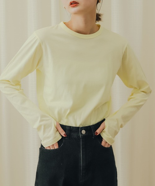 SENSE OF PLACE by URBAN RESEARCH(センスオブプレイスバイアーバンリサーチ)の「シアーロンTシャツ(Tシャツ/カットソー・レディース・ブラック/オフホワイト/イエロー・ONE)」の3枚目の写真