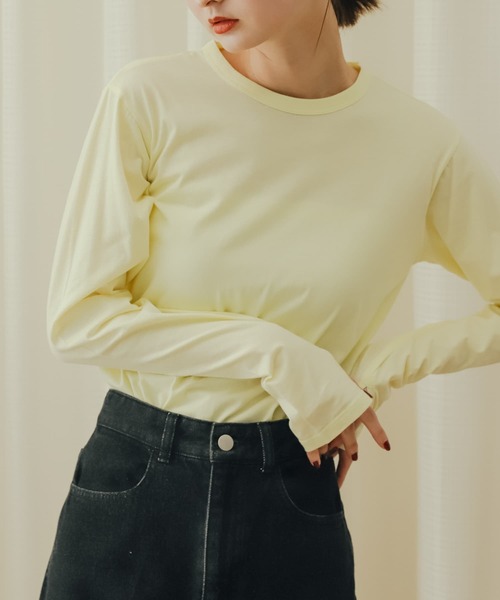 SENSE OF PLACE by URBAN RESEARCH(センスオブプレイスバイアーバンリサーチ)の「シアーロンTシャツ(Tシャツ/カットソー・レディース・ブラック/オフホワイト/イエロー・ONE)」の4枚目の写真