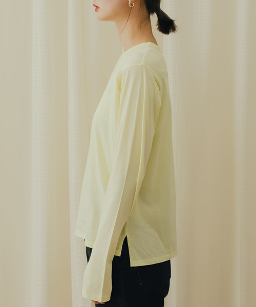 SENSE OF PLACE by URBAN RESEARCH(センスオブプレイスバイアーバンリサーチ)の「シアーロンTシャツ(Tシャツ/カットソー・レディース・ブラック/オフホワイト/イエロー・ONE)」の9枚目の写真