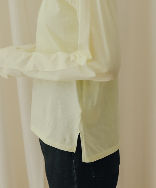 SENSE OF PLACE by URBAN RESEARCH(センスオブプレイスバイアーバンリサーチ)の「シアーロンTシャツ(Tシャツ/カットソー・レディース・ブラック/オフホワイト/イエロー・ONE)」の11枚目の写真
