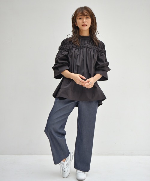 emmi(エミ)の「【emmi atelier】デザインブラウス(シャツ/ブラウス・レディース・ホワイト/ブラック・FREE)」の5枚目の写真