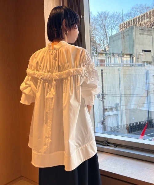 emmi(エミ)の「【emmi atelier】デザインブラウス(シャツ/ブラウス・レディース・ホワイト/ブラック・FREE)」の4枚目の写真