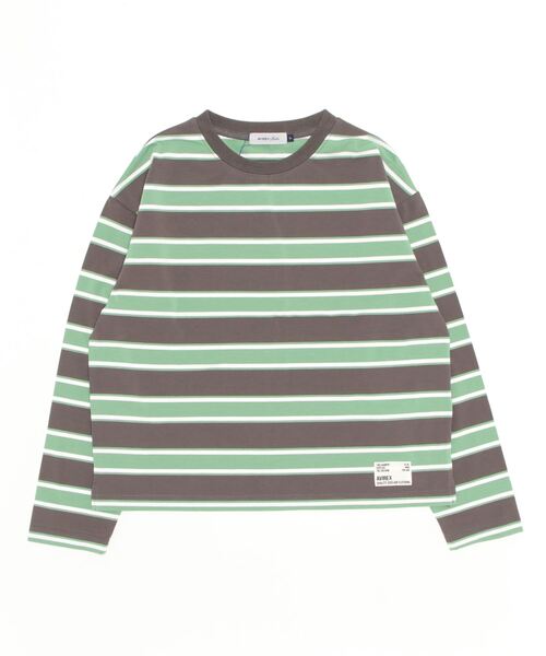 AVIREX(アヴィレックス)の「BORDER TOPS/ ボーダートップス(Tシャツ/カットソー・レディース・グリーン/ライム・F)」の16枚目の写真