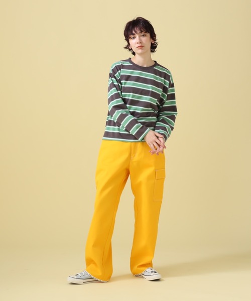 AVIREX(アヴィレックス)の「BORDER TOPS/ ボーダートップス(Tシャツ/カットソー・レディース・グリーン/ライム・F)」の7枚目の写真