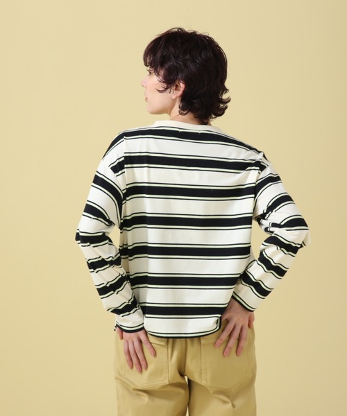 AVIREX(アヴィレックス)の「BORDER TOPS/ ボーダートップス(Tシャツ/カットソー・レディース・グリーン/ライム・F)」の10枚目の写真