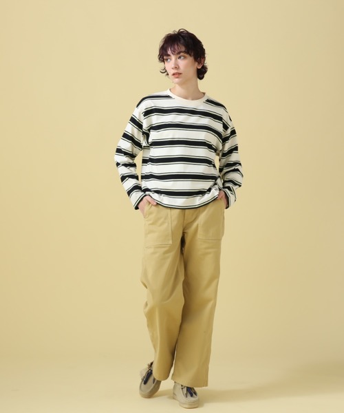 AVIREX(アヴィレックス)の「BORDER TOPS/ ボーダートップス(Tシャツ/カットソー・レディース・グリーン/ライム・F)」の11枚目の写真