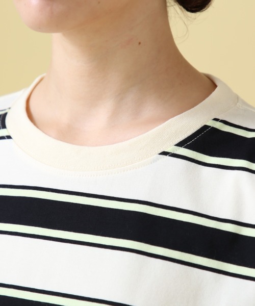 AVIREX(アヴィレックス)の「BORDER TOPS/ ボーダートップス(Tシャツ/カットソー・レディース・グリーン/ライム・F)」の13枚目の写真