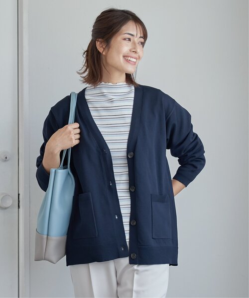 ikka（イッカ）の「GOKU楽 Vネックニットカーディガン（カーディガン/ボレロ・レディース・グリーン/ライトグレー/ネイビー・M/L）」の10枚目の写真