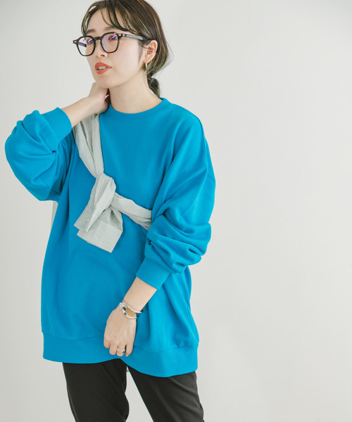 ITEMS URBANRESEARCH(アイテムズ アーバンリサーチ)の「カラースウェットオーバーサイズプルオーバー(スウェット・メンズ・イエロー/オフホワイト/ブルー/ブラック/グリーン/レッド・MEDIUM/LARGE)」の5枚目の写真