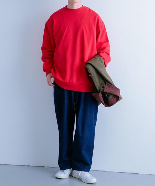 ITEMS URBANRESEARCH(アイテムズ アーバンリサーチ)の「カラースウェットオーバーサイズプルオーバー(スウェット・メンズ・イエロー/オフホワイト/ブルー/ブラック/グリーン/レッド・MEDIUM/LARGE)」の10枚目の写真