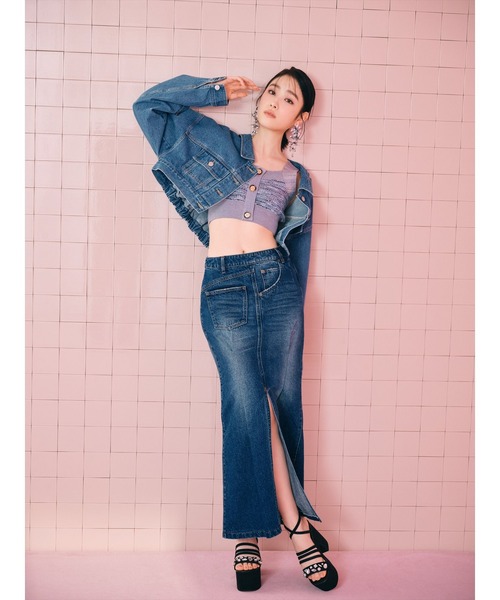 REDYAZEL（レディアゼル）の「デニムマキシスカート（デニムスカート・レディース・ネイビー/ブルー・SMALL/MEDIUM）」の2枚目の写真