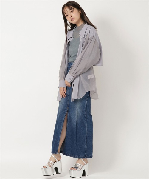 REDYAZEL（レディアゼル）の「デニムマキシスカート（デニムスカート・レディース・ネイビー/ブルー・SMALL/MEDIUM）」の5枚目の写真