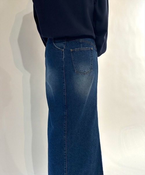 REDYAZEL（レディアゼル）の「デニムマキシスカート（デニムスカート・レディース・ネイビー/ブルー・SMALL/MEDIUM）」の15枚目の写真