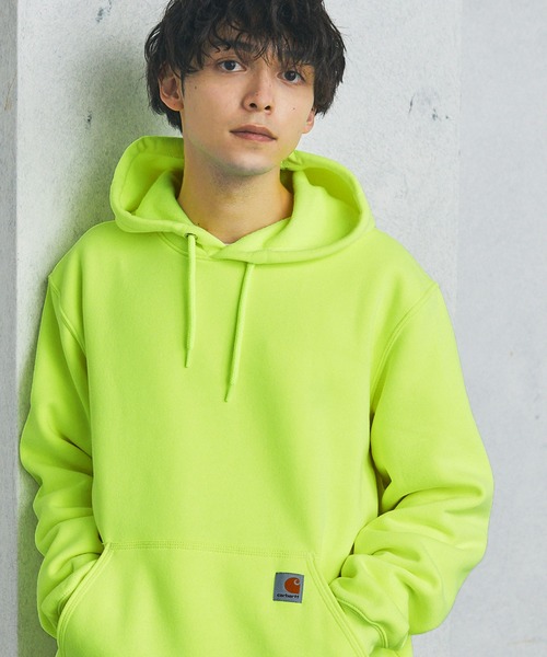 Carhartt（カーハート）の「Carhartt カーハート ルーズフィットミッドウエイトプルパーカー（パーカー・メンズ・チャコールグレー/ブラック/ライトグレー系1/ブラック系1/オレンジ/ヘザーグレー/イエロー/ネイビー・S/M/L/XL）」の7枚目の写真