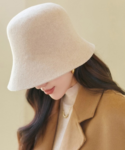 セール】レディース ウールメルトン風フレアバケットハット（ハット