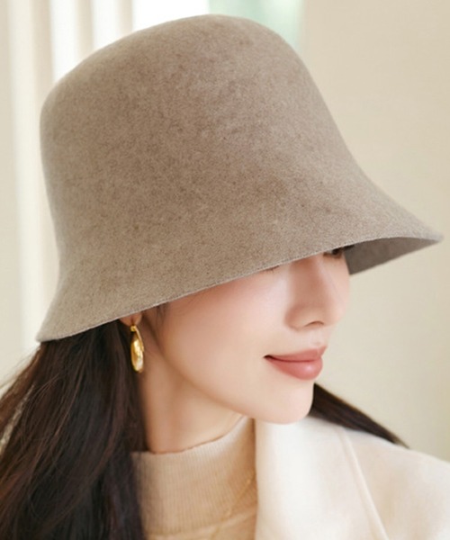 セール】レディース ウールメルトン風フレアバケットハット（ハット
