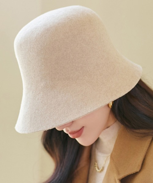 レディース ウールメルトン風フレアバケットハット（ハット）｜DAY