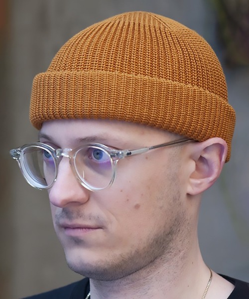 RACAL（ラカル）の「【Racal】SK8 Knit CAP RL-18-956（ニットキャップ/ビーニー・メンズ・チャコールグレー/ブラック/パープル/ネイビー/ゴールド/オレンジ/グリーン/グレイッシュベージュ/グレー系その他2/ブラック系その他2/ネイビー系1・FREE）」の2枚目の写真