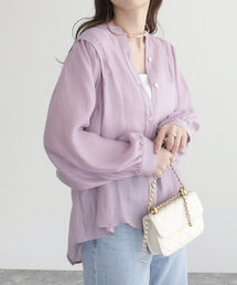 fredy emue | 【2WAY着用可能】前開きギャザースリーブブラウス(シャツ/ブラウス)