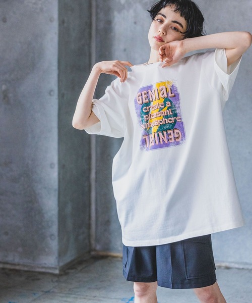 PAGEBOY(ページボーイ)の「ライトニングロックT(Tシャツ/カットソー・レディース・レッド/オフホワイト/チャコールグレー・FREE)」の7枚目の写真
