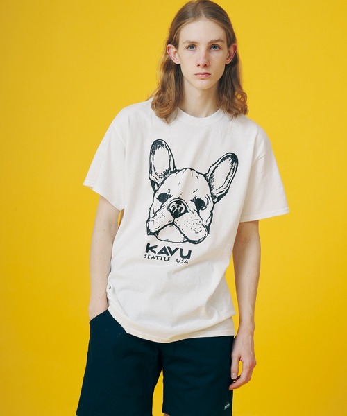 KAVU(カブー)の「KAVU/カブー Dog Tee/ドッグティー(Tシャツ/カットソー・メンズ・スカイブルー/ホワイト/ネイビー・LARGE/X-LARGE/MEDIUM)」の4枚目の写真