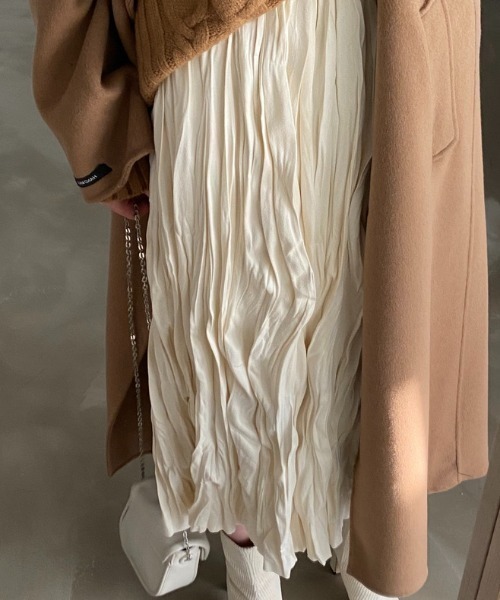 SEN TOKYO(セントーキョー)の「ふわっとエアリー。レトロプリーツミドル丈スカート(スカート・レディース・ブラック/アイボリー・FREE)」の10枚目の写真