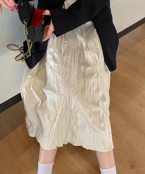 SEN TOKYO(セントーキョー)の「ふわっとエアリー。レトロプリーツミドル丈スカート(スカート・レディース・ブラック/アイボリー・FREE)」の14枚目の写真