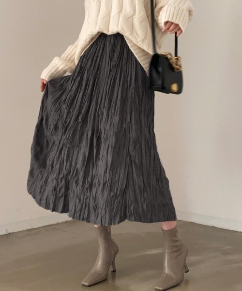 SEN TOKYO(セントーキョー)の「ふわっとエアリー。レトロプリーツミドル丈スカート(スカート・レディース・ブラック/アイボリー・FREE)」の21枚目の写真