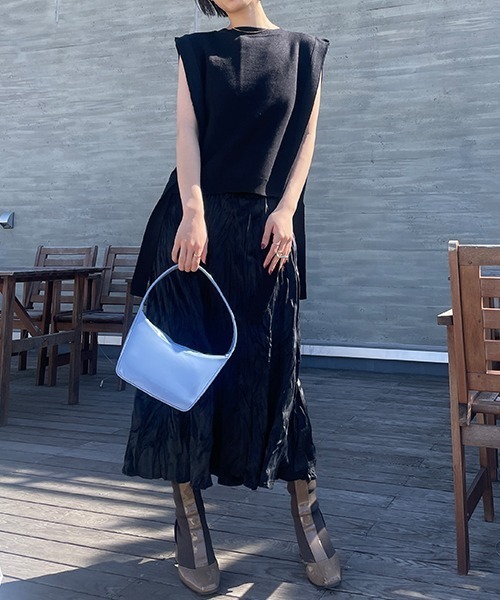 SEN TOKYO(セントーキョー)の「ふわっとエアリー。レトロプリーツミドル丈スカート(スカート・レディース・ブラック/アイボリー・FREE)」の17枚目の写真