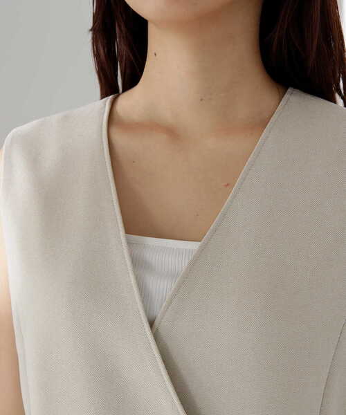 NATURAL BEAUTY BASIC(ナチュラルビューティーベーシック)の「◇リネンライクダブルボタンジャンスカ(ジャンパースカート・レディース・ベージュ/ブラック・MEDIUM)」の17枚目の写真