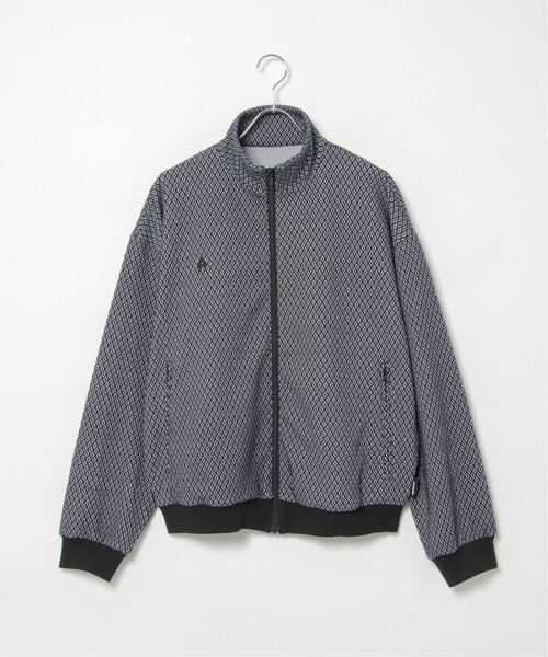 ADAM PATEK(アダムパテック)の「【ADAM PATEK/アダムパテック】jacquard track jacket ジャガードトラックジャケット(ジャージ・メンズ・ブラック/ブルー・L/LL/M)」の2枚目の写真