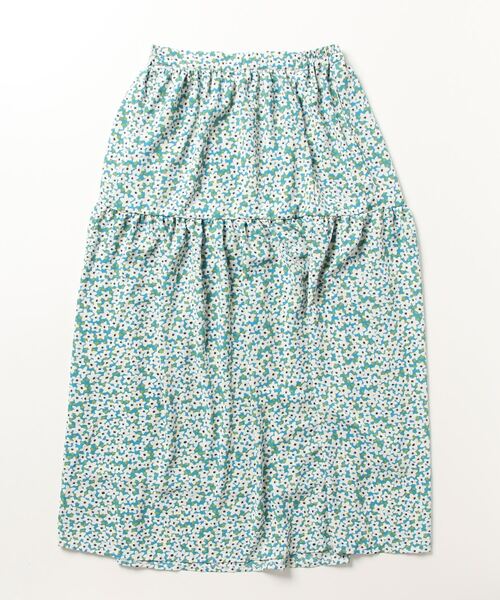 sandy（サンディー）の「sandy/プリントギャザーティアードロングスカート（スカート・レディース・ブラック/オレンジ/ブルー・FREE）」の3枚目の写真