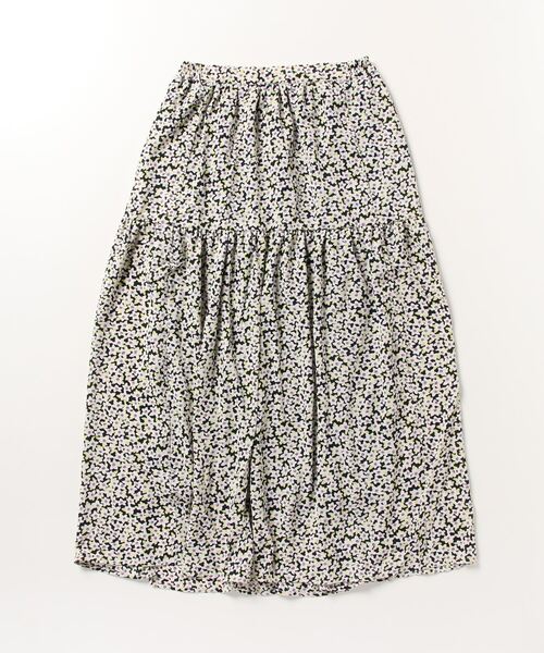 sandy（サンディー）の「sandy/プリントギャザーティアードロングスカート（スカート・レディース・ブラック/オレンジ/ブルー・FREE）」の2枚目の写真