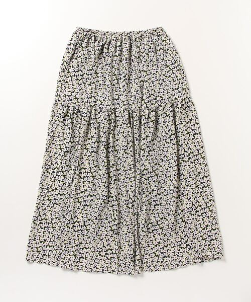 sandy（サンディー）の「sandy/プリントギャザーティアードロングスカート（スカート・レディース・ブラック/オレンジ/ブルー・FREE）」の4枚目の写真