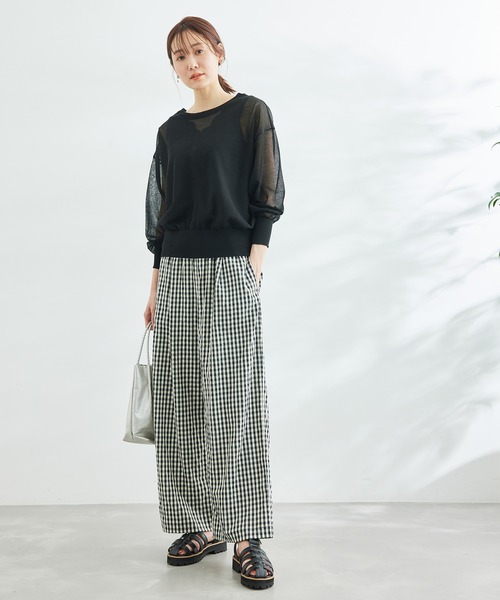 ROPE' PICNIC(ロペピクニック)の「洗える/レーヨンナイロンイージーワイドパンツ(その他パンツ・レディース・チャコールグレー/ベージュ/ネイビー/ブラウン/ブルー/ホワイト系その他・40/38/36)」の7枚目の写真