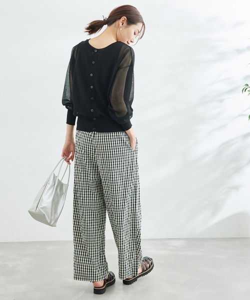 ROPE' PICNIC(ロペピクニック)の「洗える/レーヨンナイロンイージーワイドパンツ(その他パンツ・レディース・チャコールグレー/ベージュ/ネイビー/ブラウン/ブルー/ホワイト系その他・40/38/36)」の14枚目の写真
