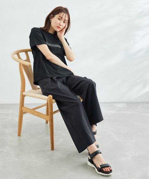 ROPE' PICNIC(ロペピクニック)の「洗える/レーヨンナイロンイージーワイドパンツ(その他パンツ・レディース・チャコールグレー/ベージュ/ネイビー/ブラウン/ブルー/ホワイト系その他・40/38/36)」の9枚目の写真