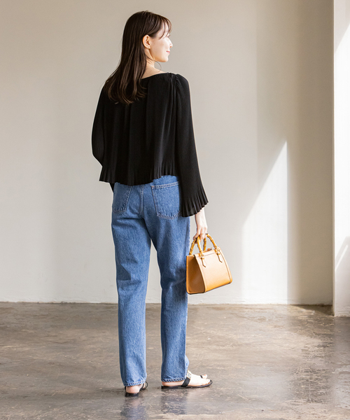 Noble（ノーブル）の「バックサテンプリーツブラウス（シャツ