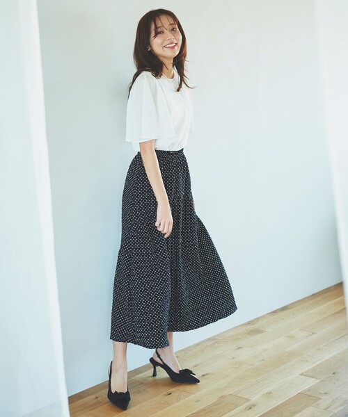 Feroux(フェルゥ)の「【UVケア】ジョーゼットフレアスリーブ Tシャツ(Tシャツ/カットソー・レディース・ホワイト系/スカイブルー系/ブラック系/ピンク系・F)」の12枚目の写真