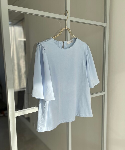 Feroux(フェルゥ)の「【UVケア】ジョーゼットフレアスリーブ Tシャツ(Tシャツ/カットソー・レディース・ホワイト系/スカイブルー系/ブラック系/ピンク系・F)」の14枚目の写真