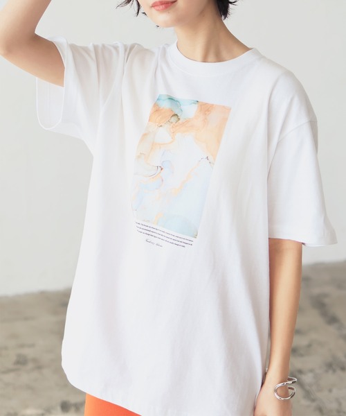 LIAN（リアン）の「水彩プリントTシャツ（Tシャツ/カットソー）」 - WEAR