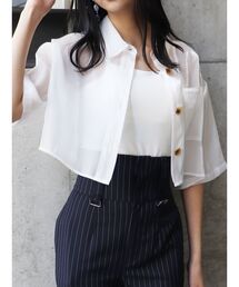 MURUA | ハーフスリーブシャイニーシアーシャツ(シャツ/ブラウス)