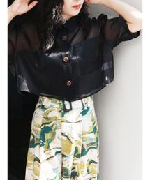 MURUA | ハーフスリーブシャイニーシアーシャツ(シャツ/ブラウス)