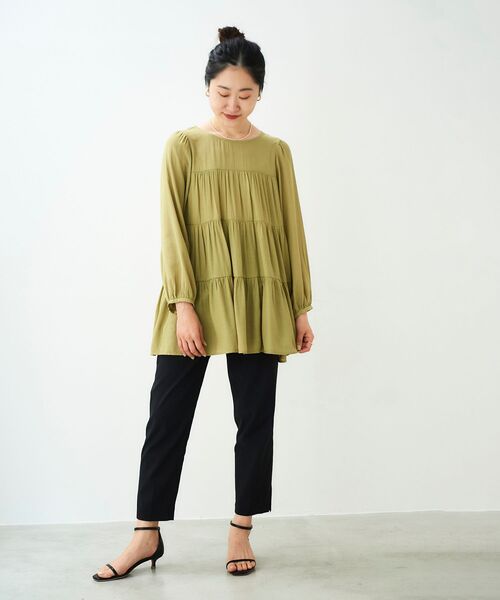 le.coeur blanc（ルクールブラン）の「アサレチックテーパードパンツ（その他パンツ・レディース・ブルー/ベージュ/ブラック・36/38/34/40）」の8枚目の写真