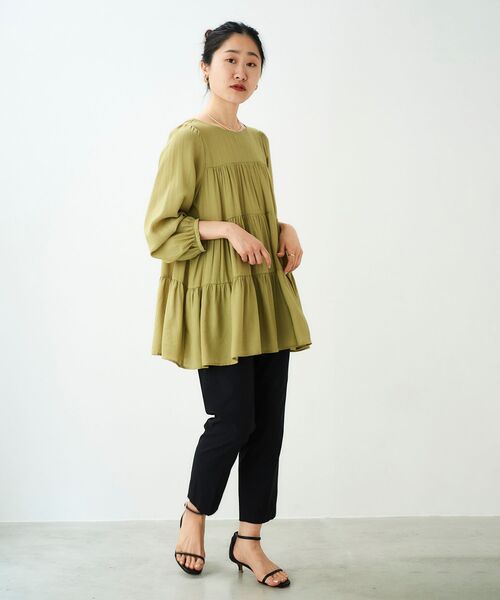 le.coeur blanc（ルクールブラン）の「アサレチックテーパードパンツ（その他パンツ・レディース・ブルー/ベージュ/ブラック・36/38/34/40）」の9枚目の写真