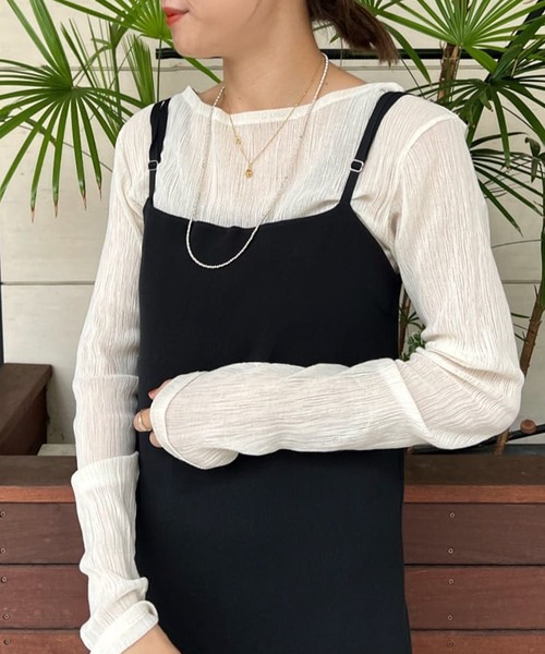 SHENERY（シーナリー）の「シアークレープブルーゼヘムロンTee（Tシャツ/カットソー・レディース・ブラック/オフホワイト・FREE）」の15枚目の写真