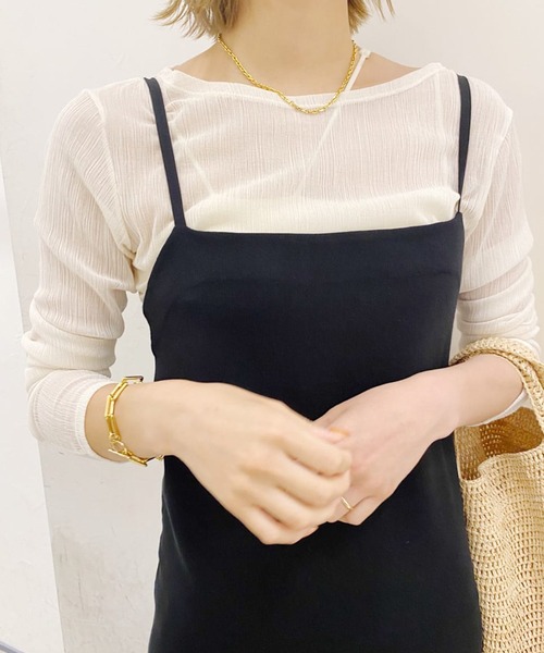 SHENERY（シーナリー）の「シアークレープブルーゼヘムロンTee（Tシャツ/カットソー・レディース・ブラック/オフホワイト・FREE）」の18枚目の写真