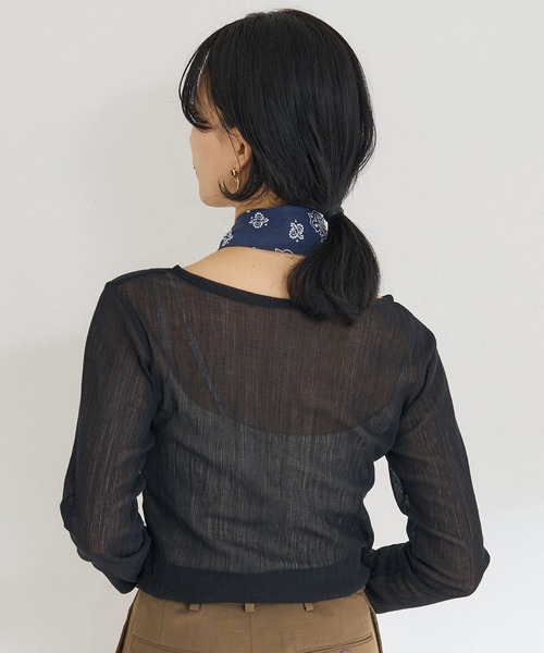 SHENERY（シーナリー）の「シアークレープブルーゼヘムロンTee（Tシャツ/カットソー・レディース・ブラック/オフホワイト・FREE）」の6枚目の写真